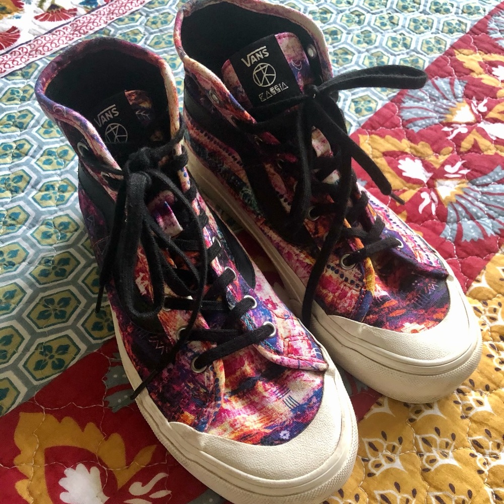 Vans Sk8-Hi Kassia Meador Surf Sea Cave High Top Skate Sneakers Sz 7 Roxy Seea